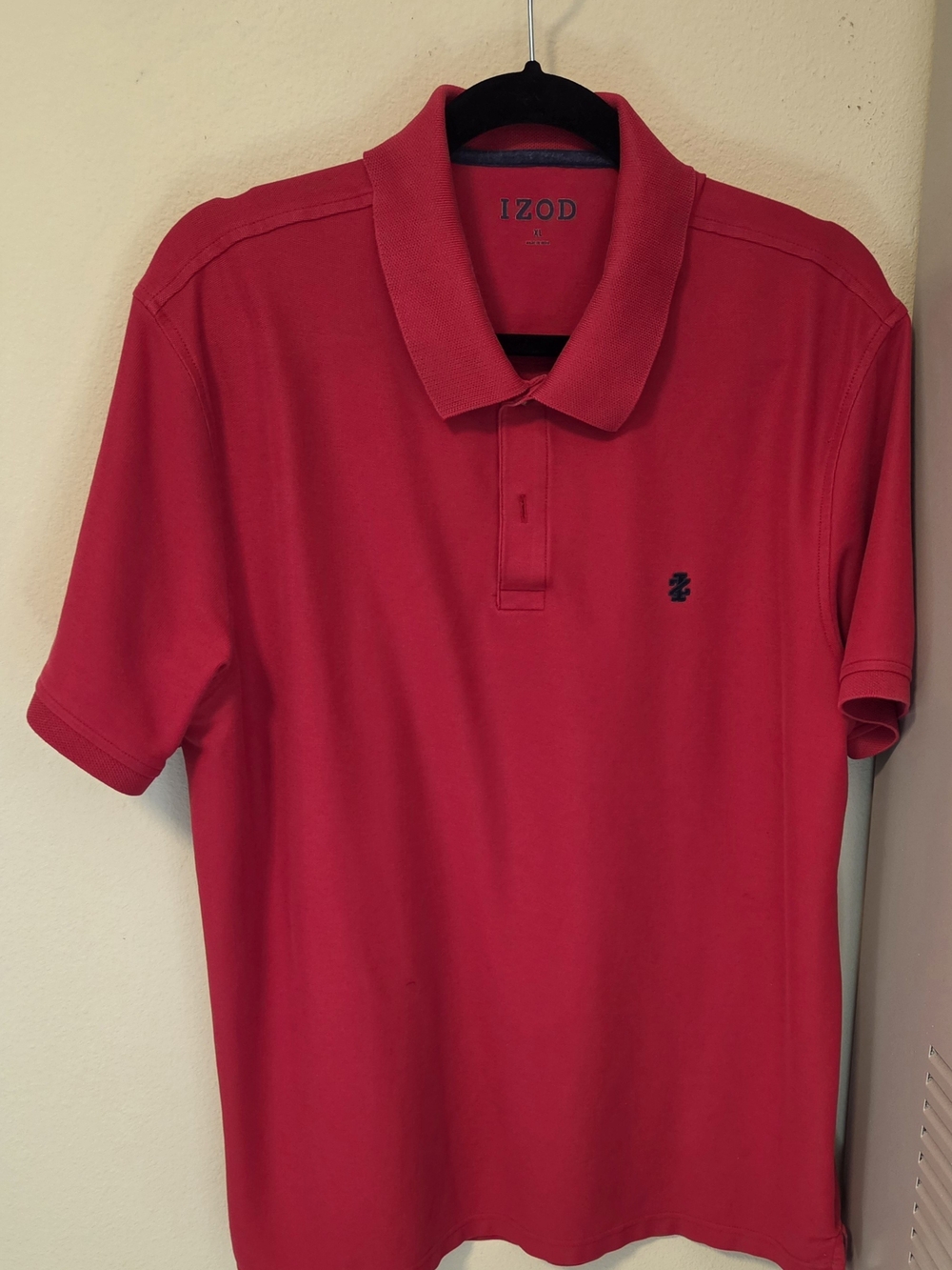 Izod Men’s Bright Red Polo Shirt with Contrast Logo